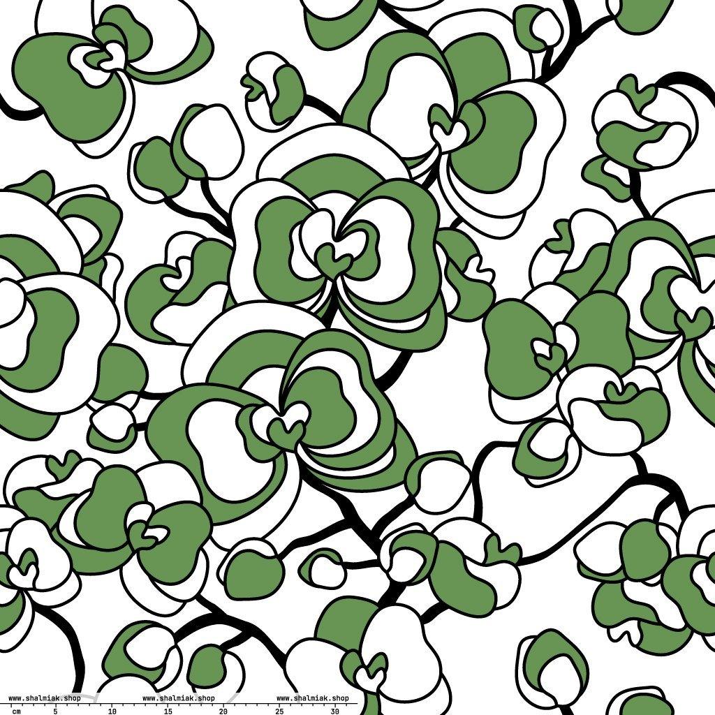 Fabric - JUBILEE simply green XL - Groovy bloom print
