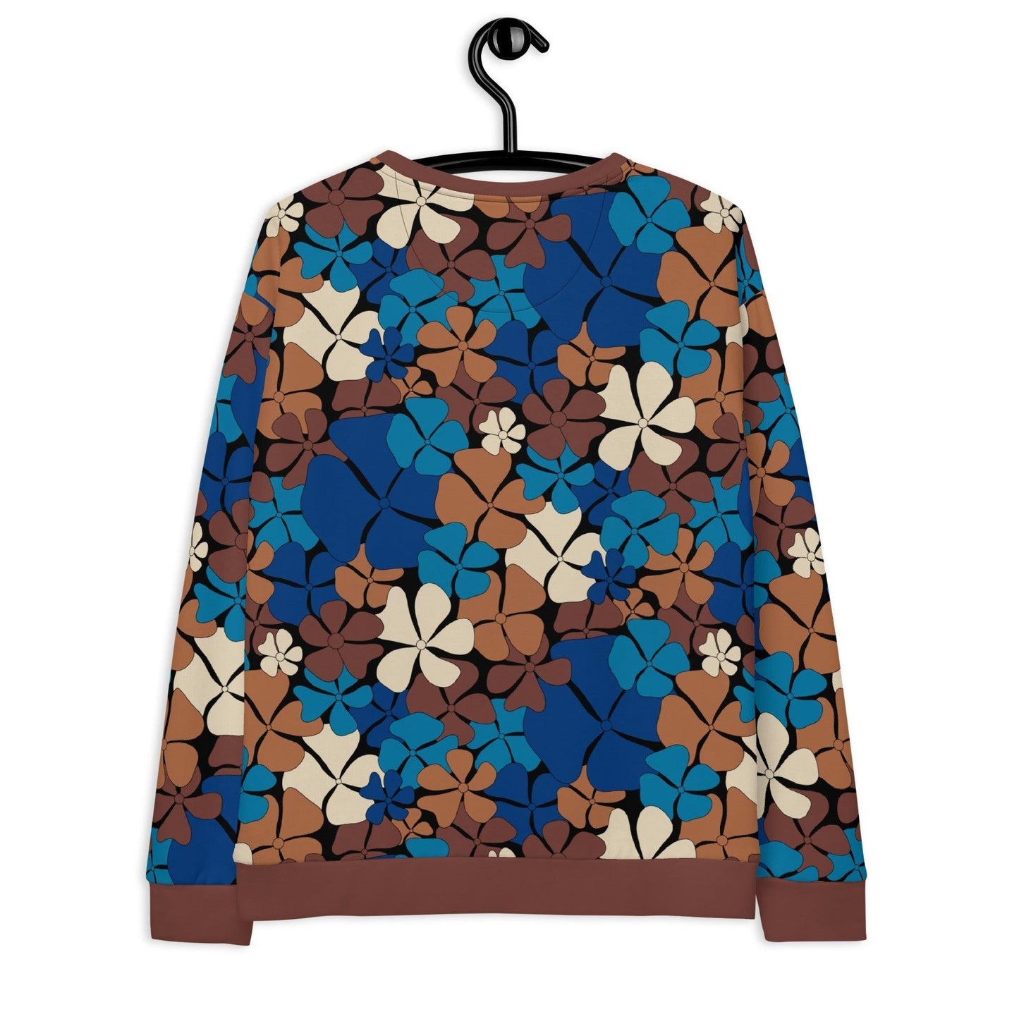 Sweatshirt - ADELIE blue brown - Wild floral print