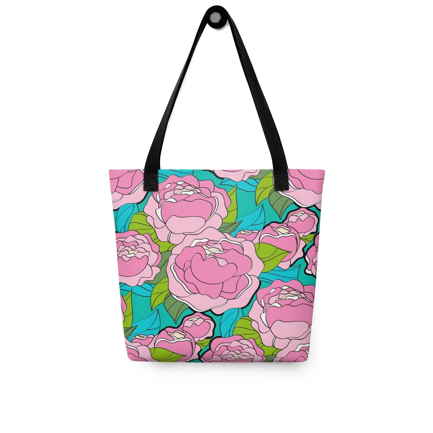 Tote bag - BE MY ONLY pink turquoise - Bold pink peony print Default Title