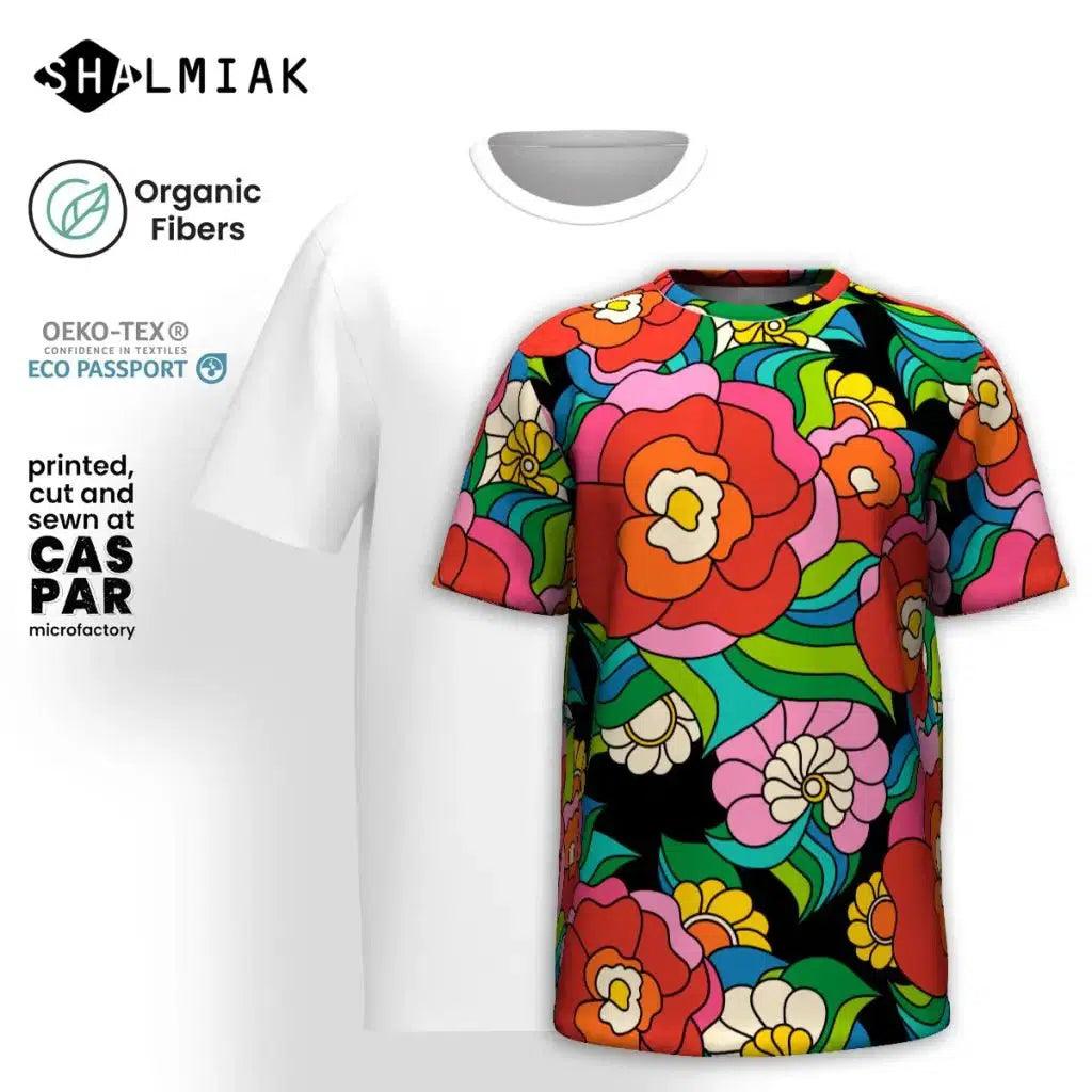 Organic cotton t-shirt - BELLADRAMA - Big bold bloom print
