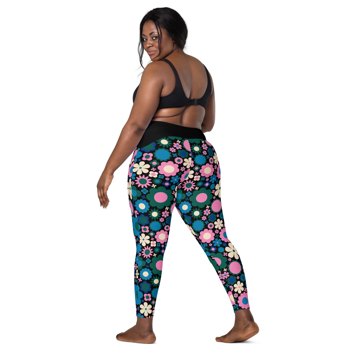Leggings With Pockets - BLOOMPOP blue pink