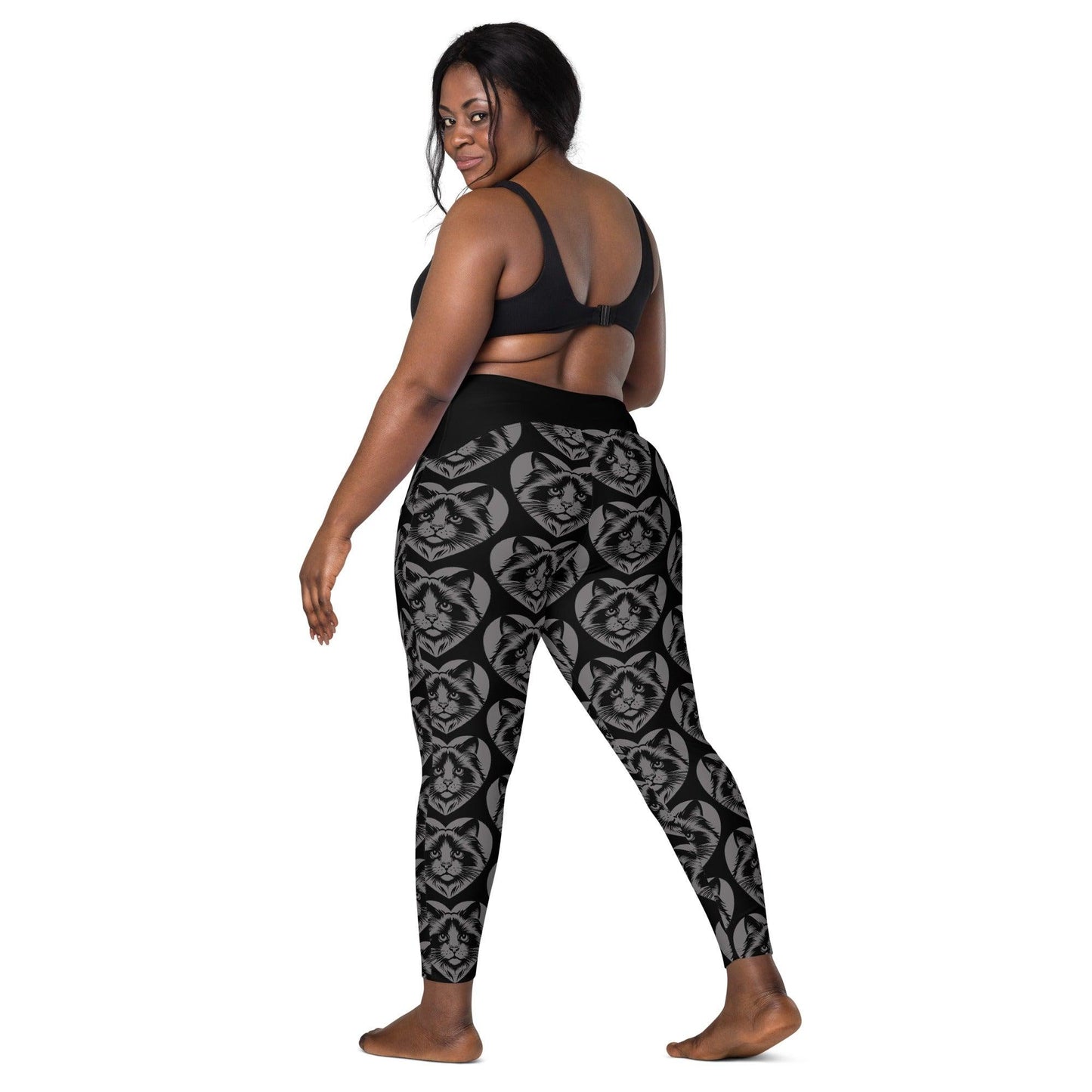 Cat breed leggings with pockets - RAGDOLL - HERTTAHOUND - grey