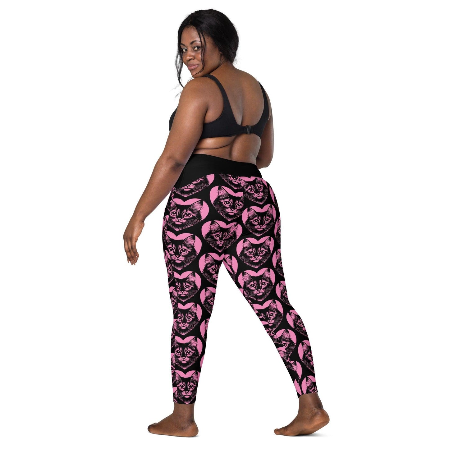 Cat breed leggings with pockets - SOMALI - HERTTAHOUND - pink