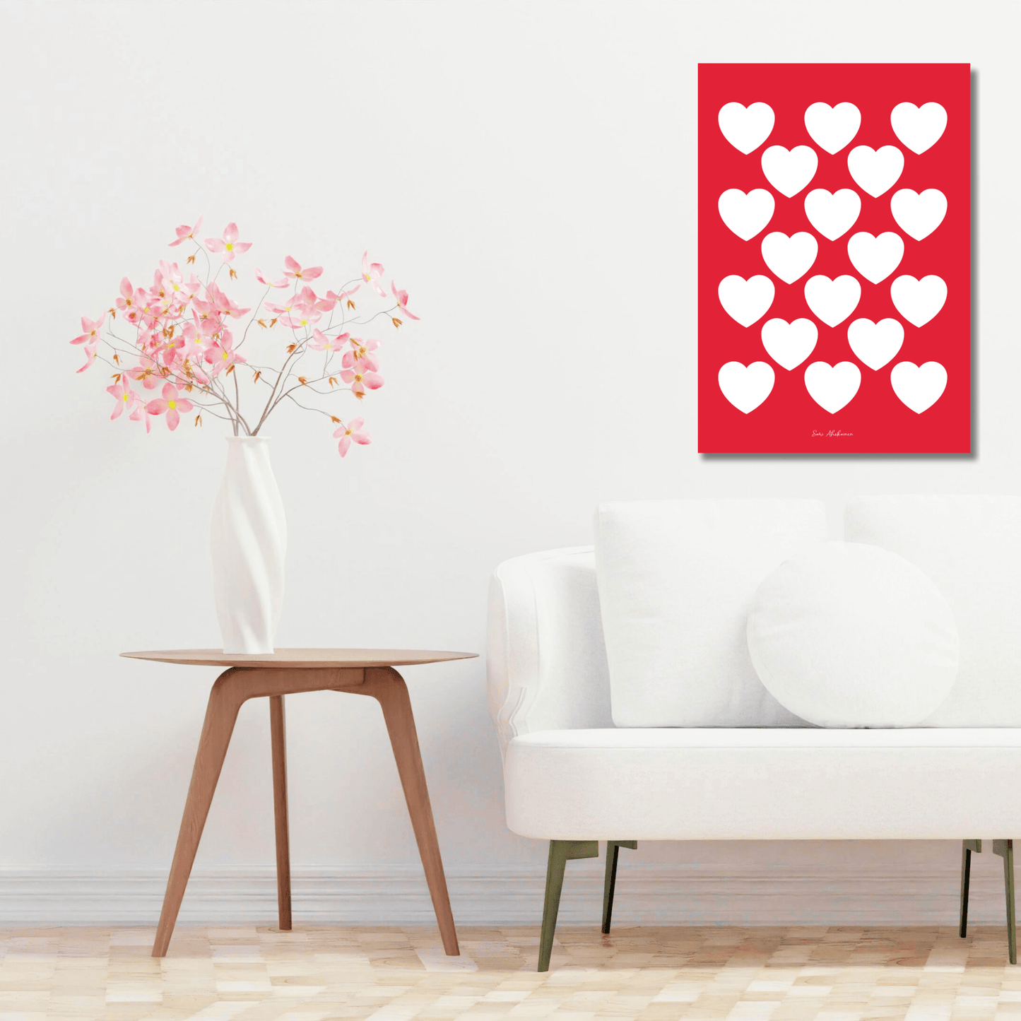 DIGITAL WALL ART - ELLIE LOVE red white