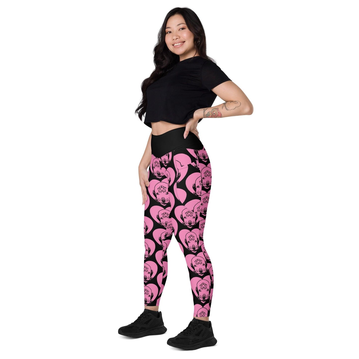 Dog breed leggings with pockets - BEDLINGTON TERRIER 2 - HERTTAHOUND - pink