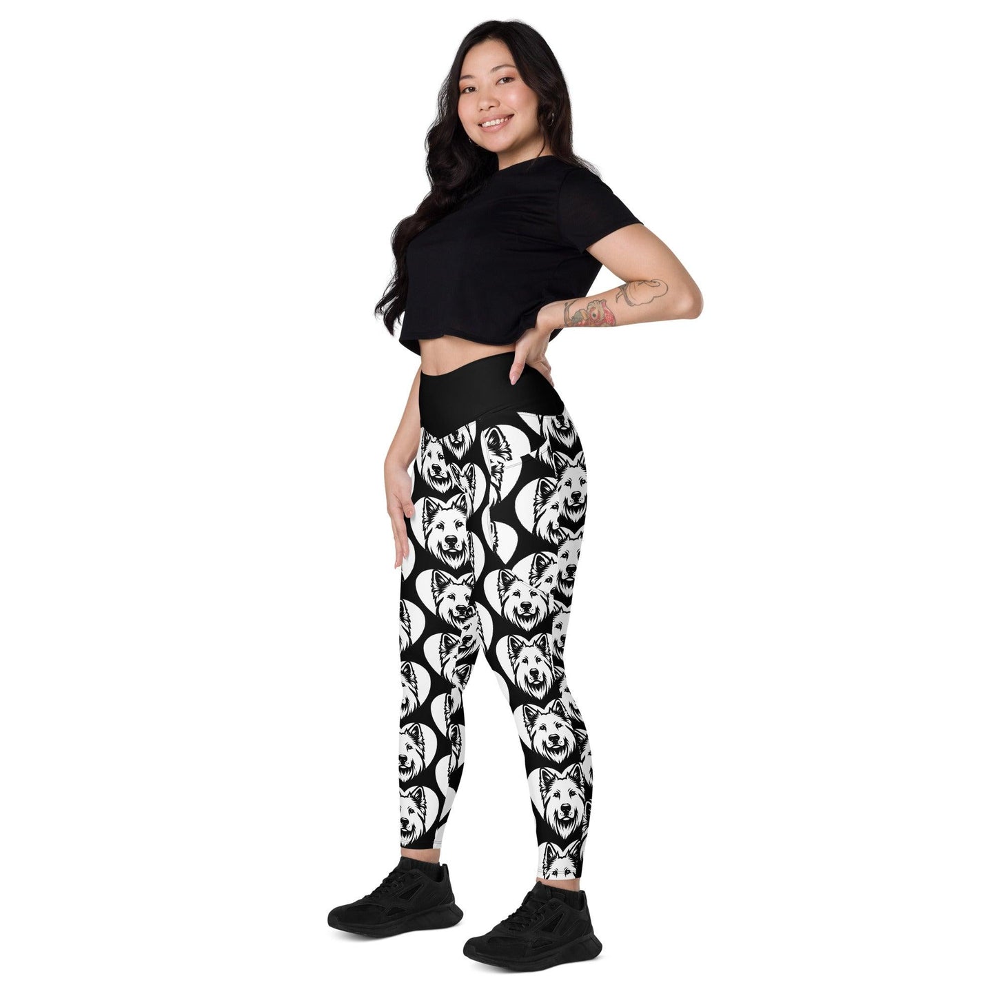 DOG BREED LEGGINGS with pockets - WHITE SHEPHERD - HERTTAHOUND
