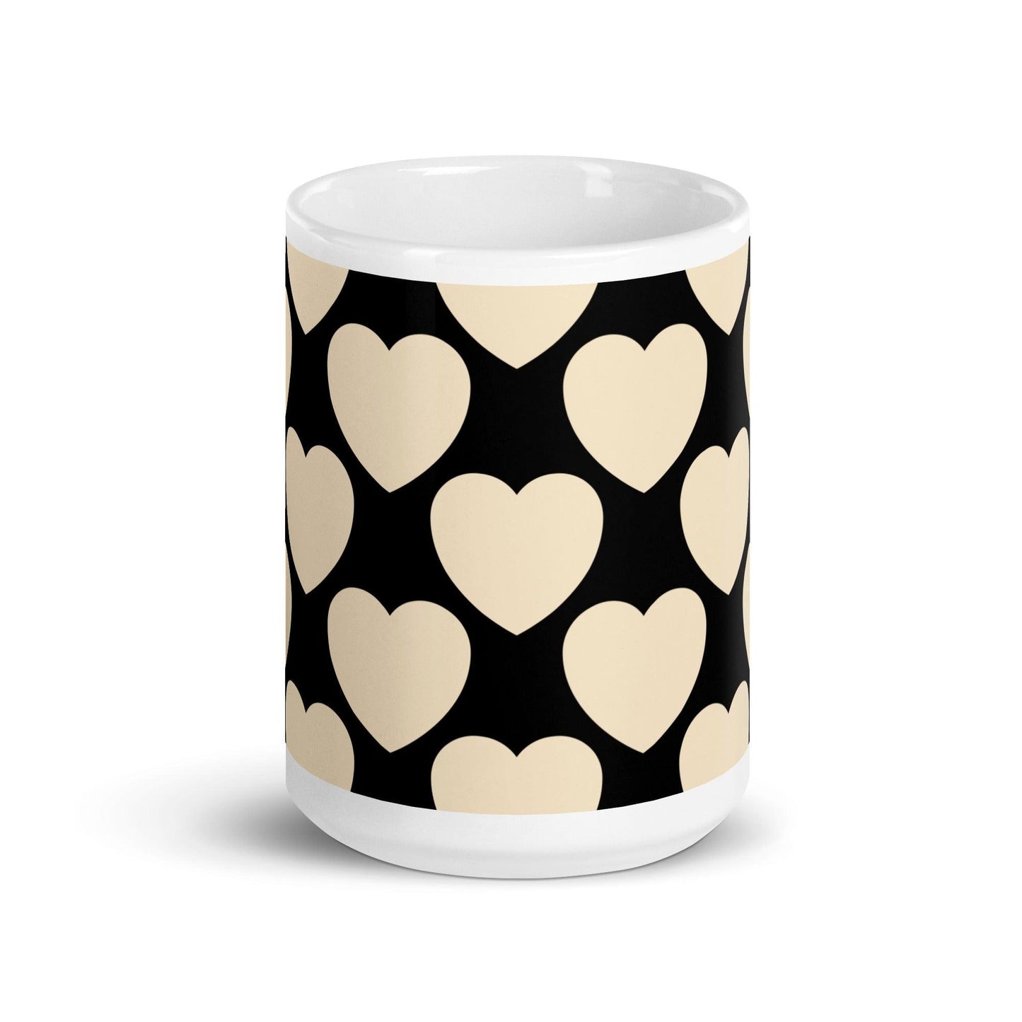 Mug - ELLIE LOVE black - Bold heart print 15oz