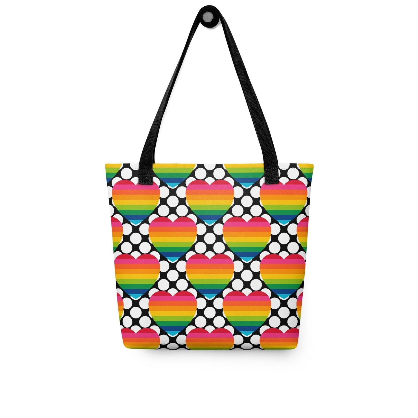Tote Bag - ELLIE LOVE DOT rainbow - Bold Heart Print