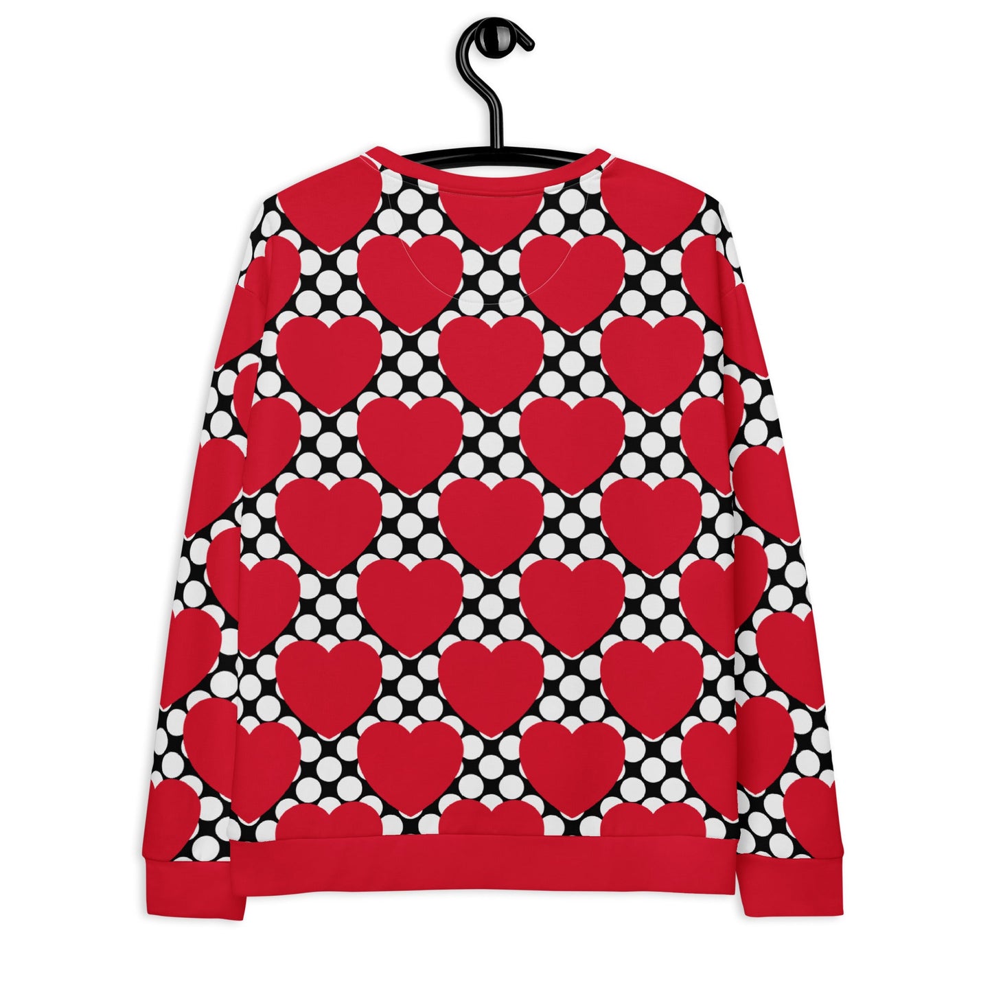 Sweatshirt - ELLIE LOVE DOT red black - Bold heart print