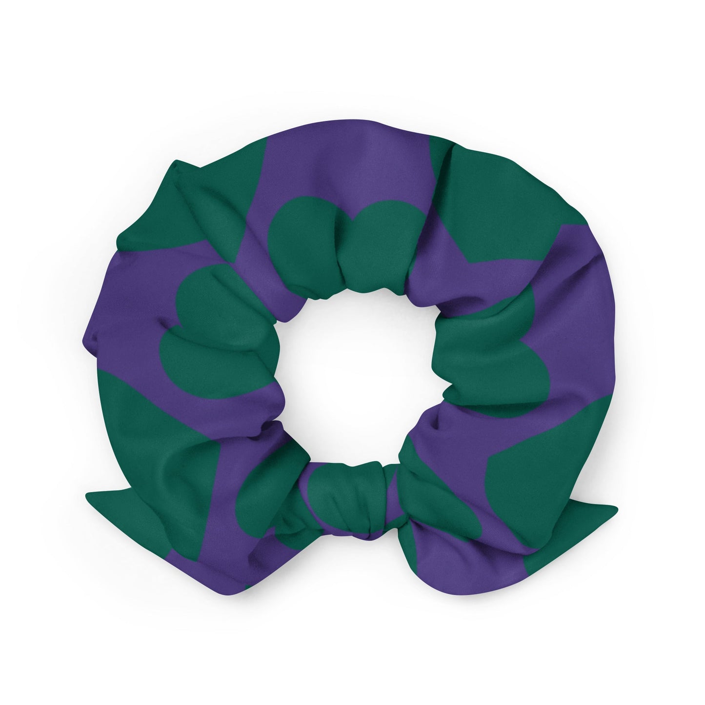 Scrunchie - ELLIE LOVE green purple - Bold Heart Print