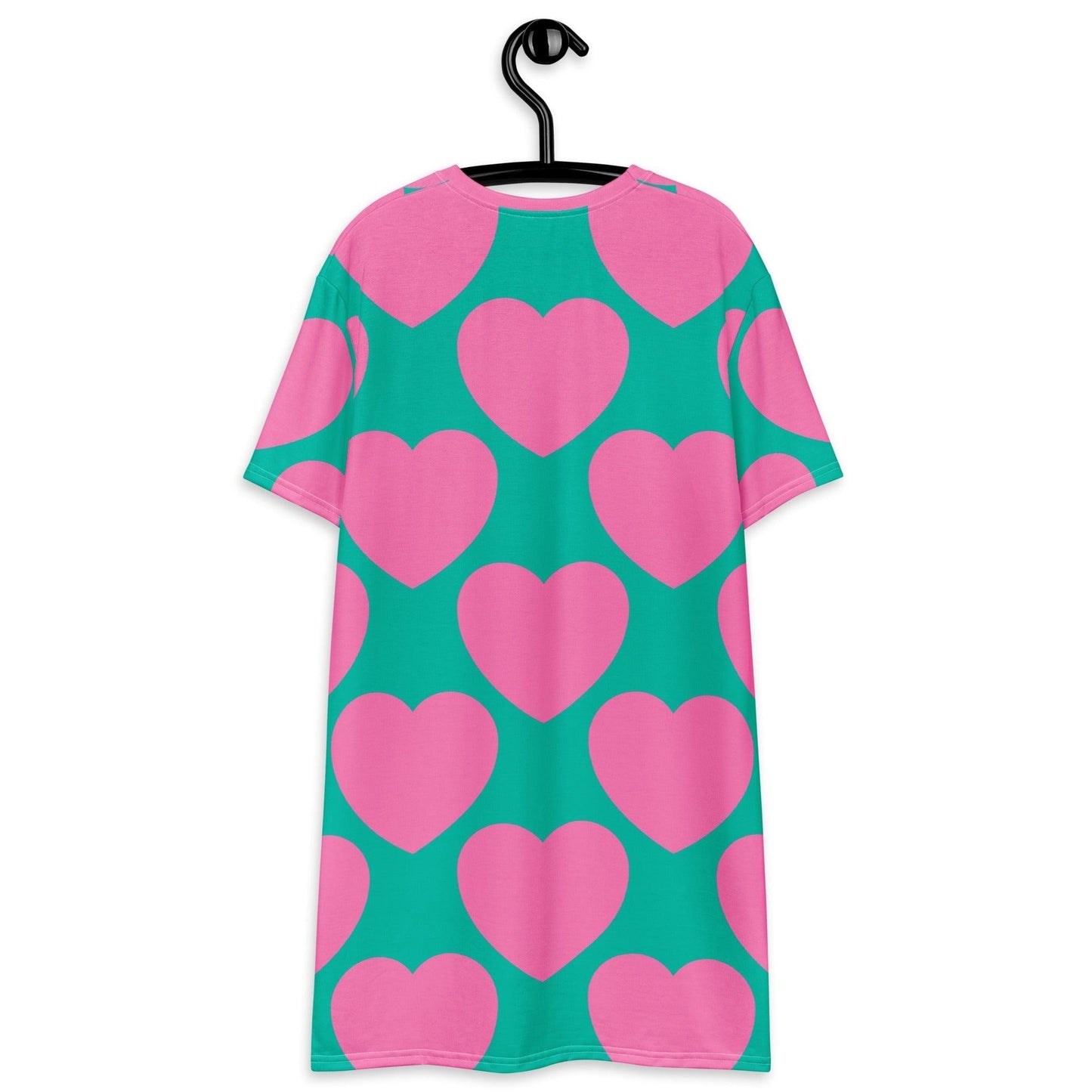T-shirt dress - ELLIE LOVE pink mint - Bold heart print