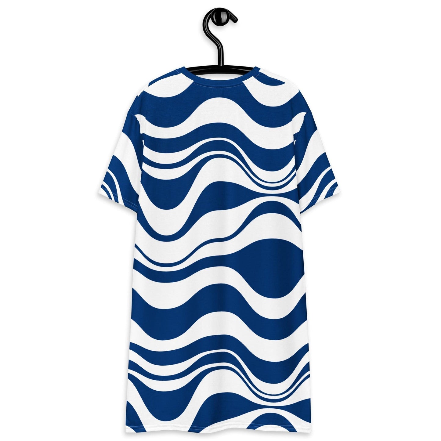 T-shirt dress - ENERGY WAVES blue - Wavy stripe print