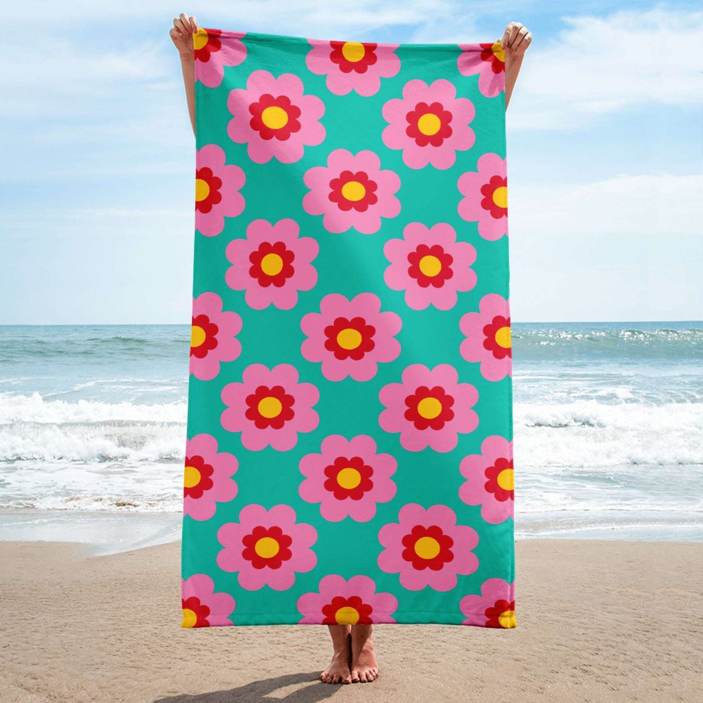 Towel - FANCY BLOOM pink mint