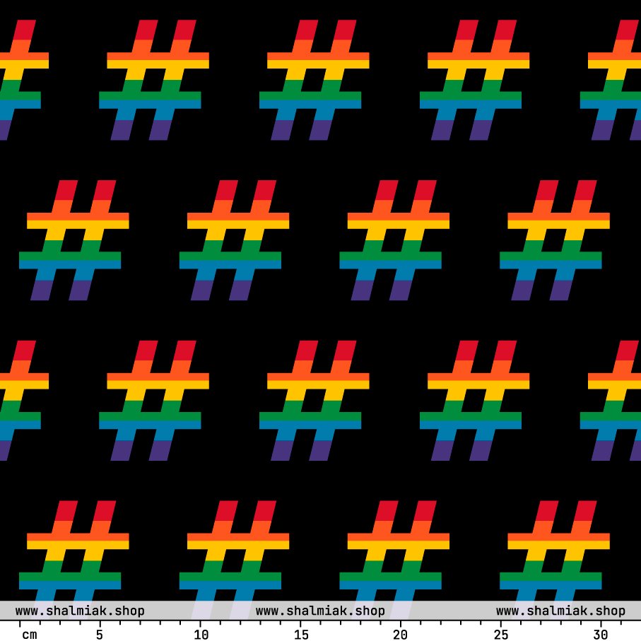 Fabric - #RAINBOW black