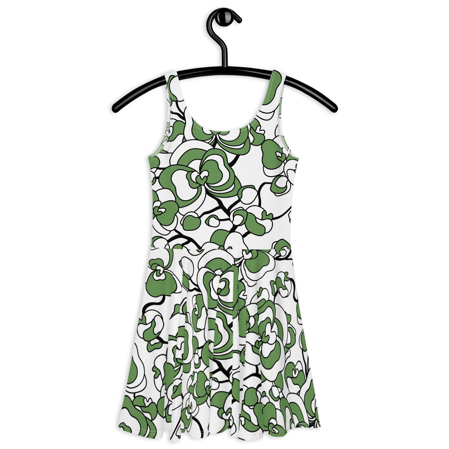 Skater dress - JUBILEE simply green - Groovy bloom print