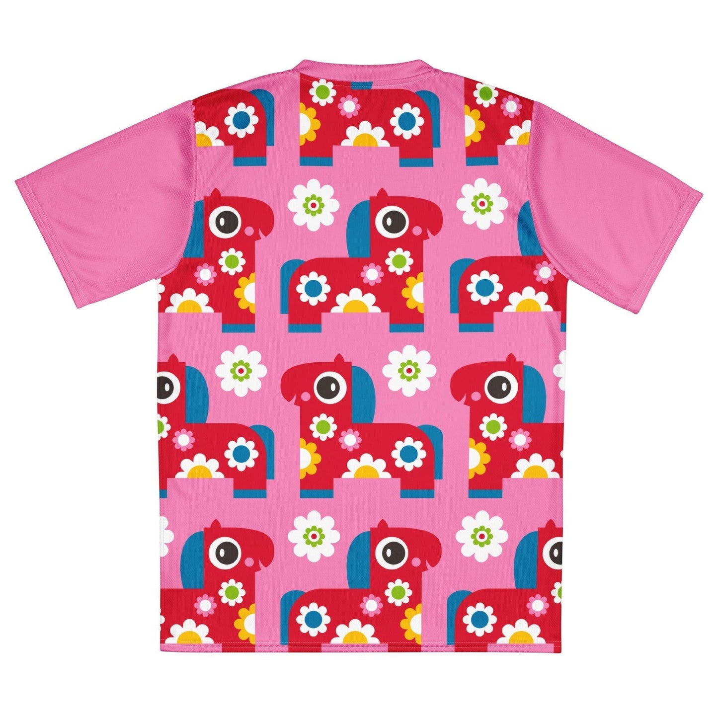 Sports Jersey - PONY BLOOM pink - Happy ponies and flowers print