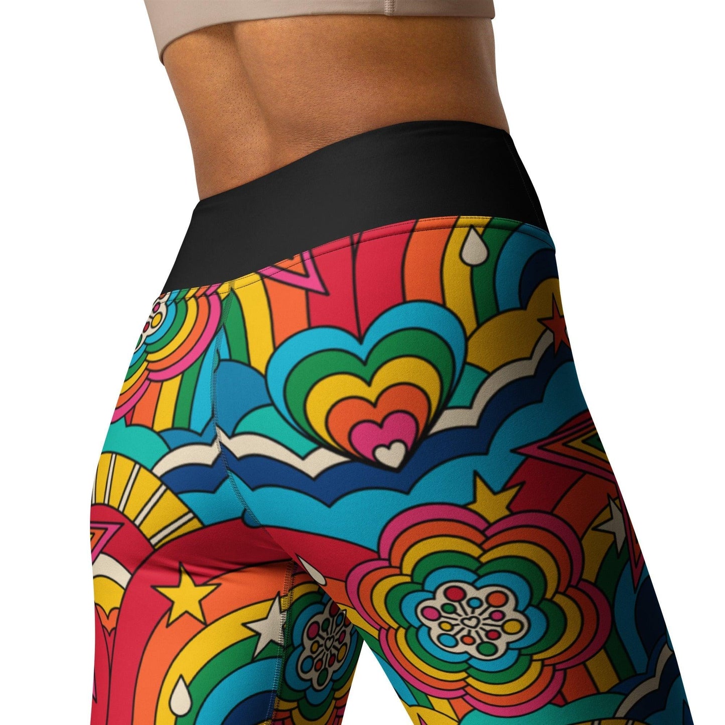 Yoga leggings -2- RAINBOW RAVE - Bold rainbow sky print