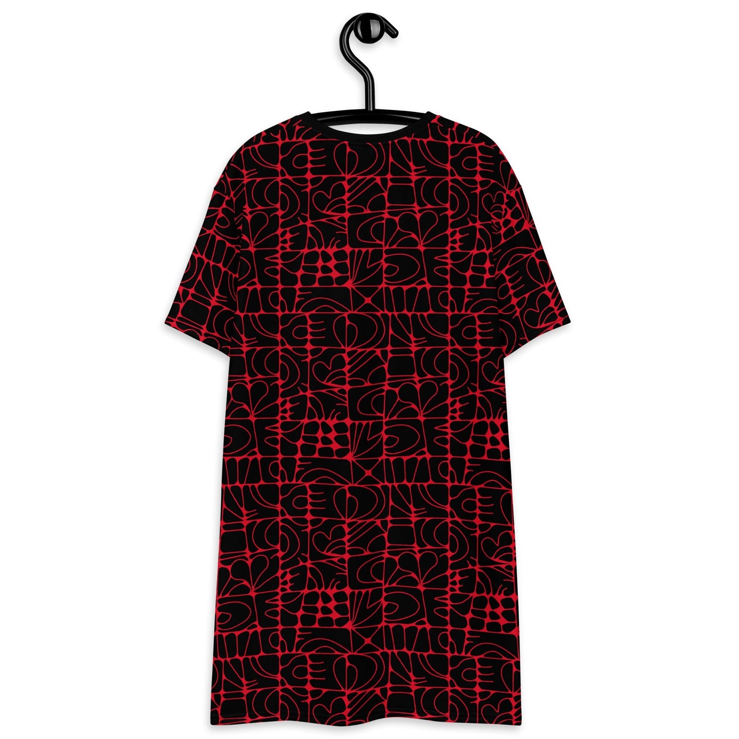 T-shirt dress - STONE SPIRIT black red - Graphic stone shapes print