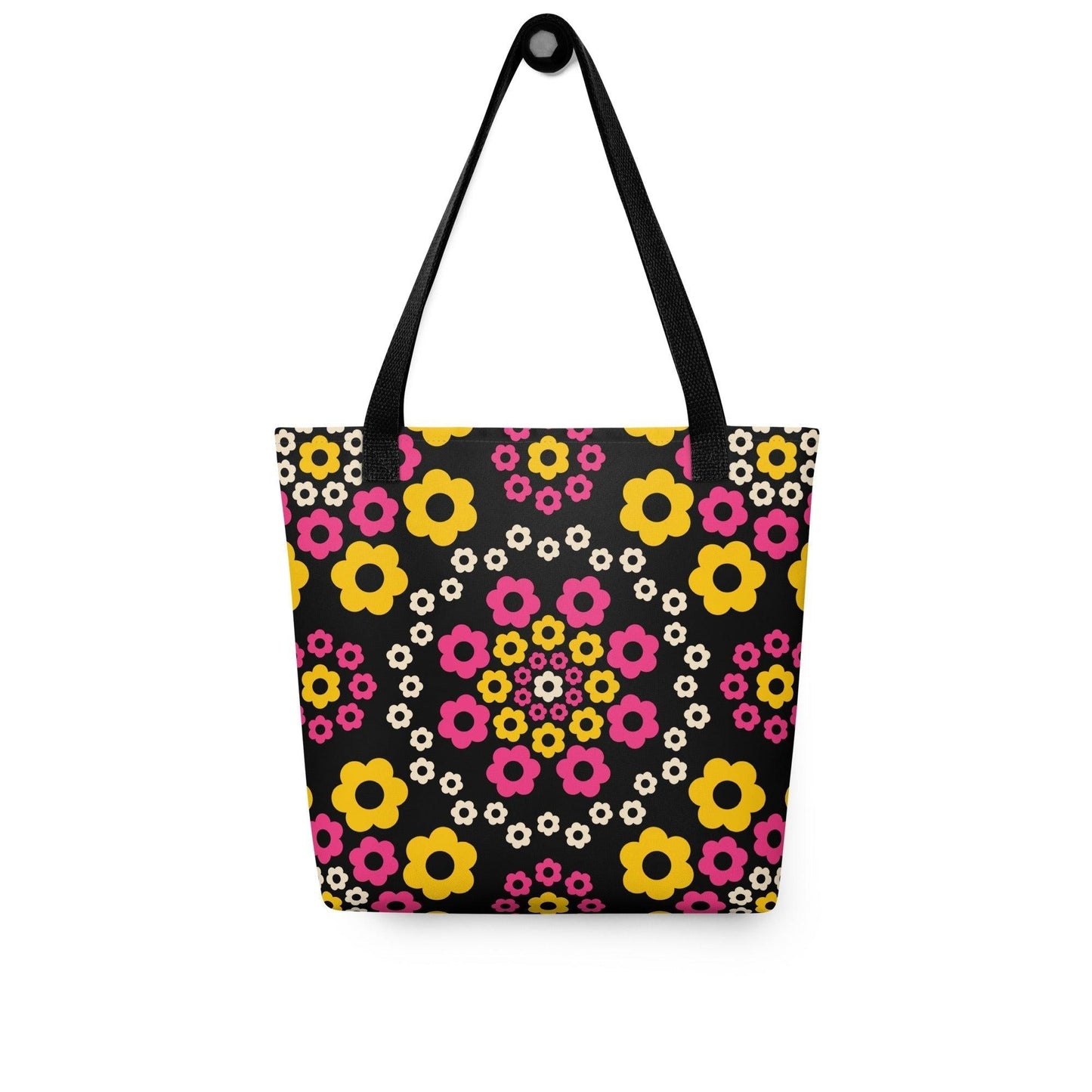 Tote bag - YESTERDAY pink yellow - Graphic retro floral print Default Title