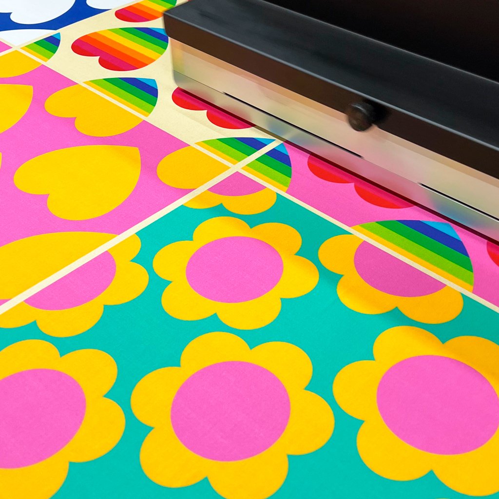 Colorful fabrics by SHALMIAK being printed on demand at Caspar Create in Croatia.