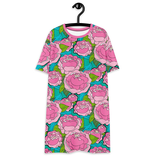 BE MY ONLY pink turquoise - T-Shirt Dress