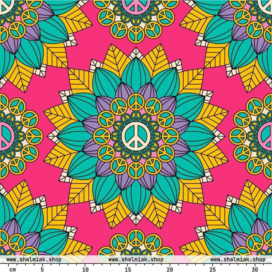 Fabric - BLOOM WITH PEACE mint pink