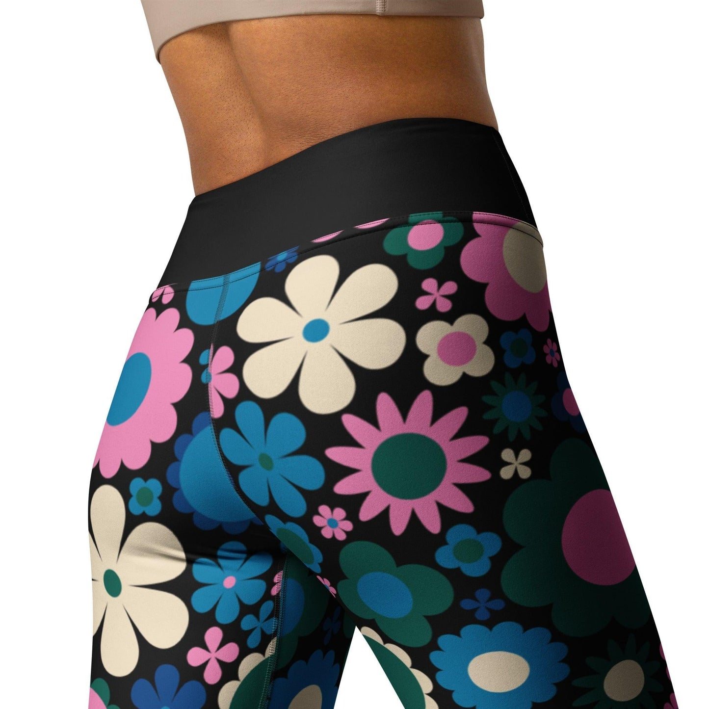 BLOOMPOP blue pink -2- Yoga Leggings
