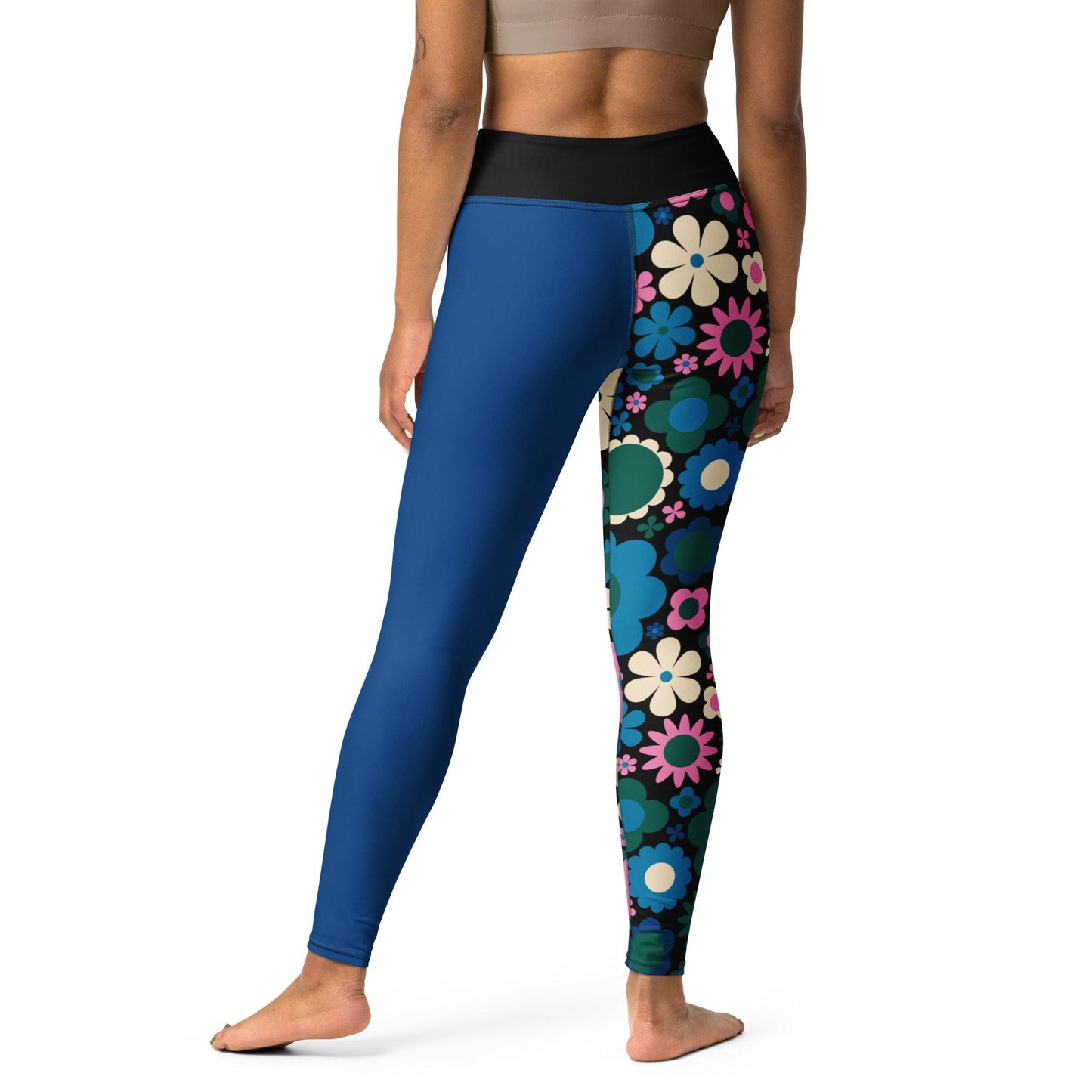 BLOOMPOP blue pink - Yoga Leggings