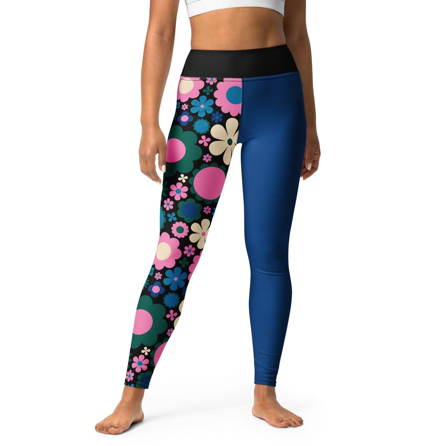 BLOOMPOP blue pink - Yoga Leggings