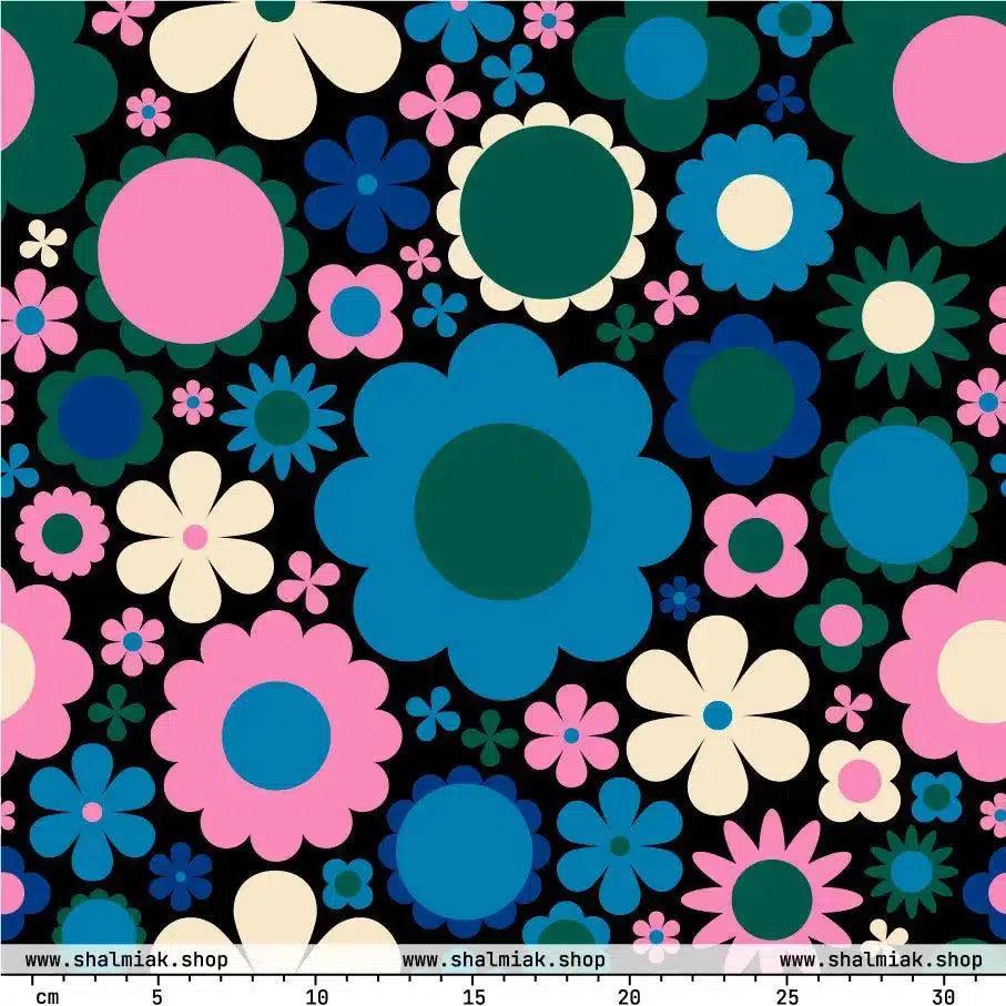 Fabric - BLOOMPOP blue pink