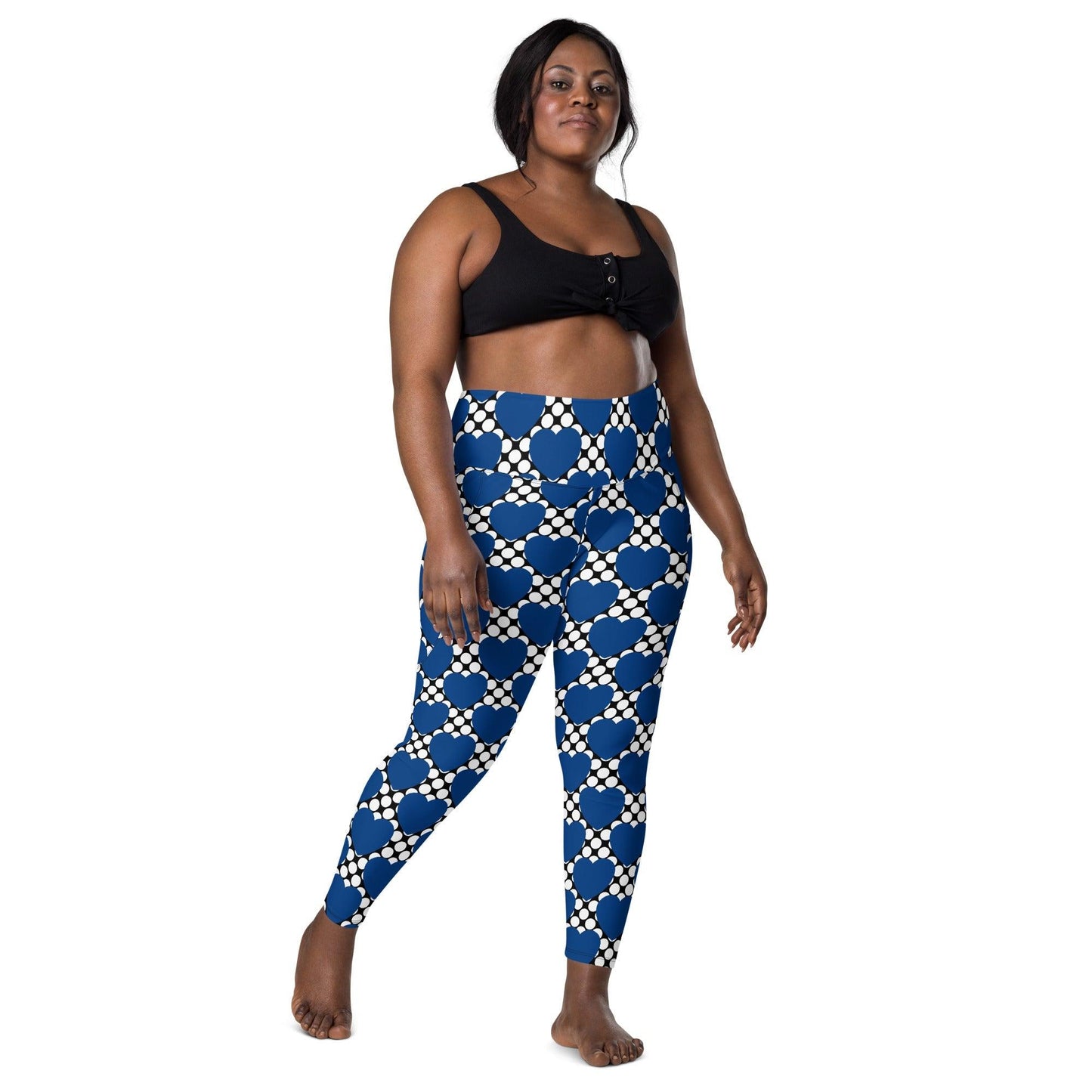 ELLIE LOVE DOT blue black - Leggings With Pockets