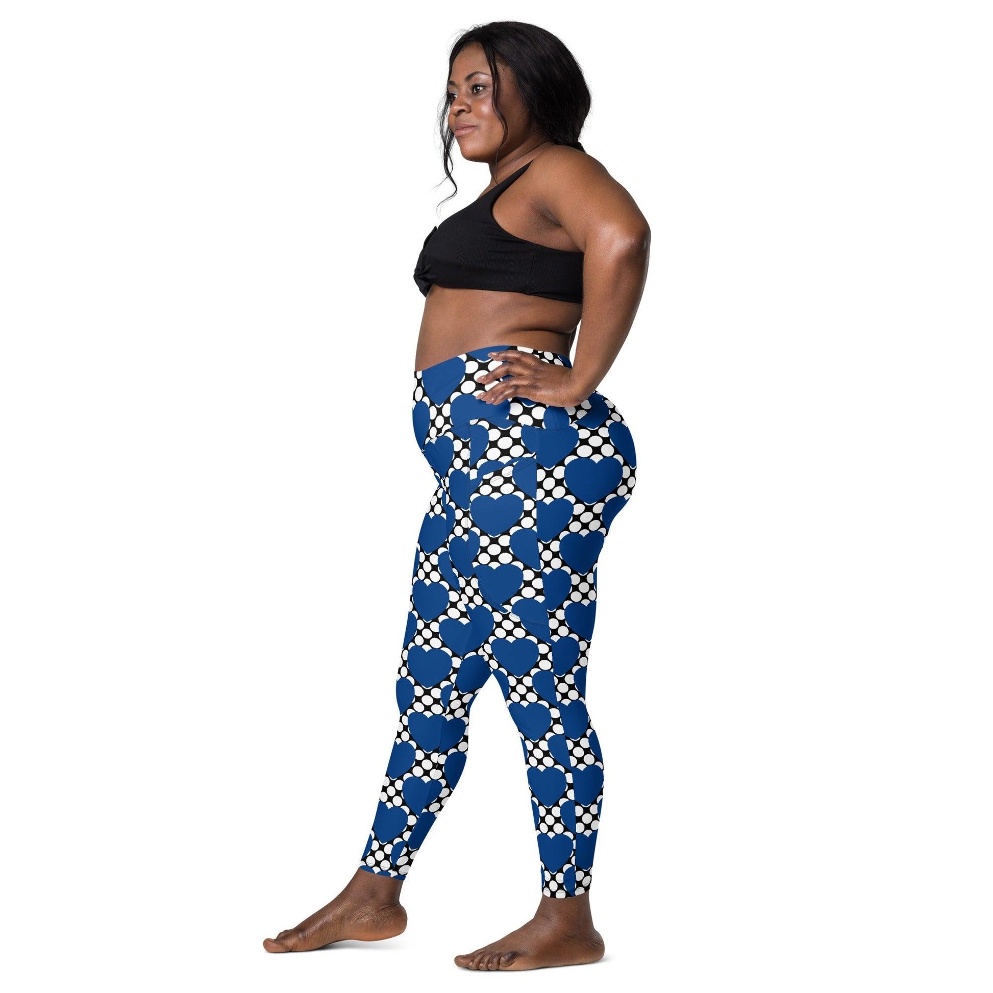 ELLIE LOVE DOT blue black - Leggings With Pockets