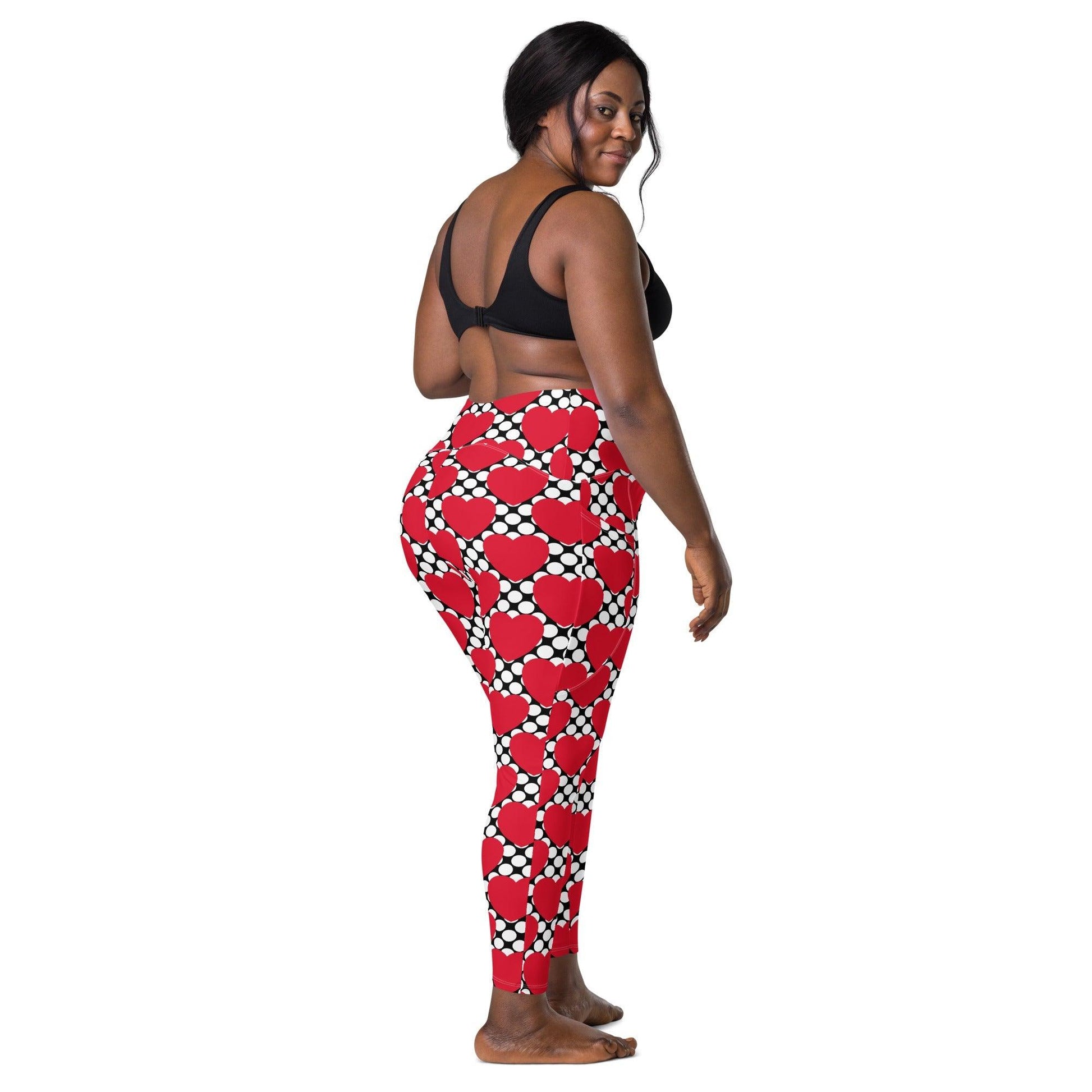 ELLIE LOVE DOT red black - Leggings With Pockets