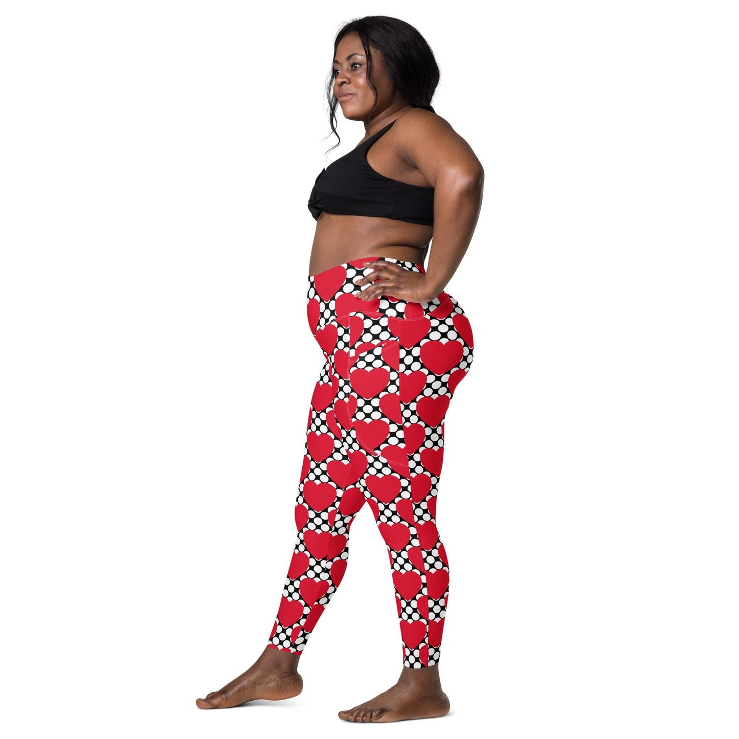 ELLIE LOVE DOT red black - Leggings With Pockets