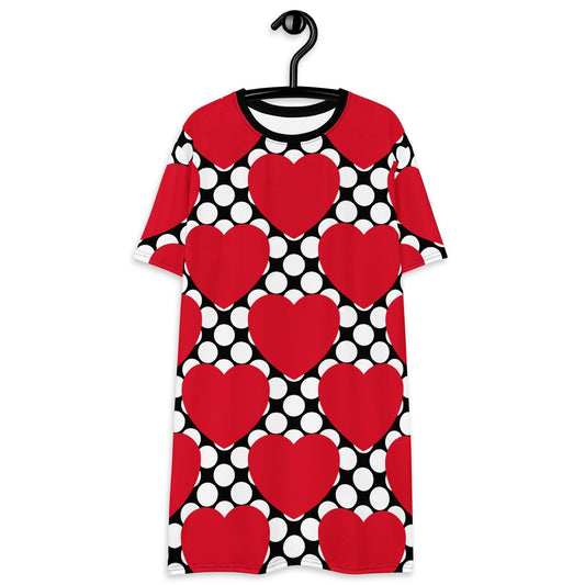 ELLIE LOVE DOT red black - T-Shirt Dress