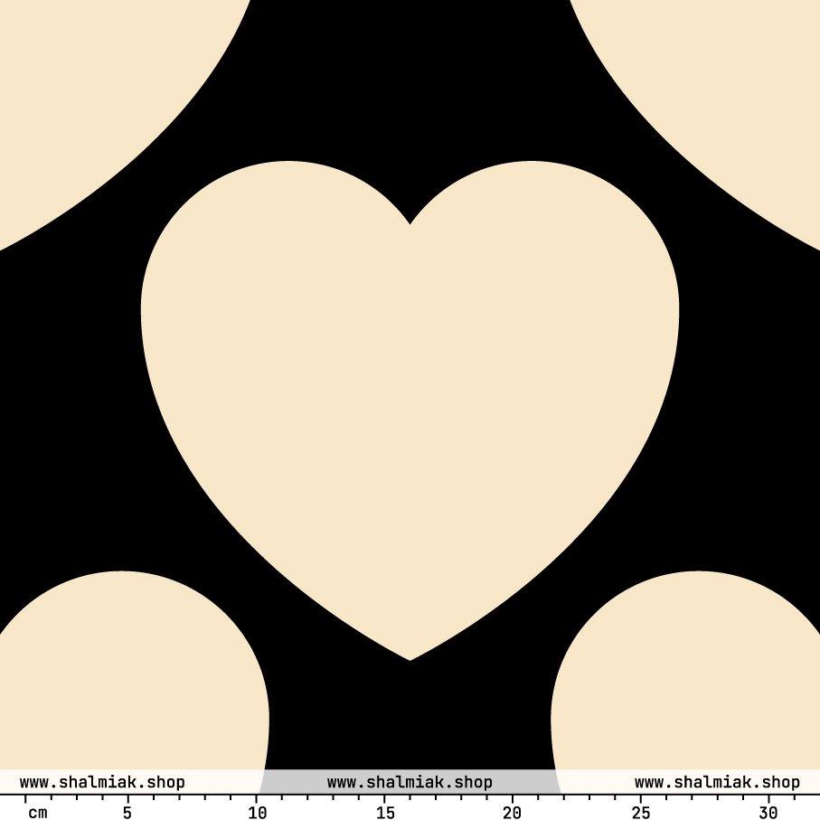 Fabric - ELLIE LOVE black XL - Bold Heart Print
