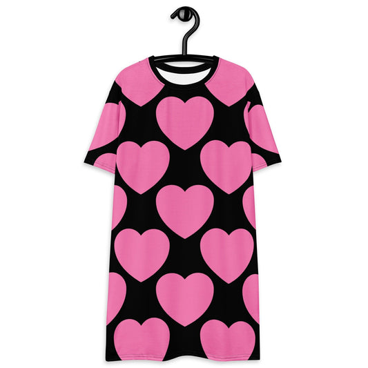 ELLIE LOVE pink black - T-Shirt Dress