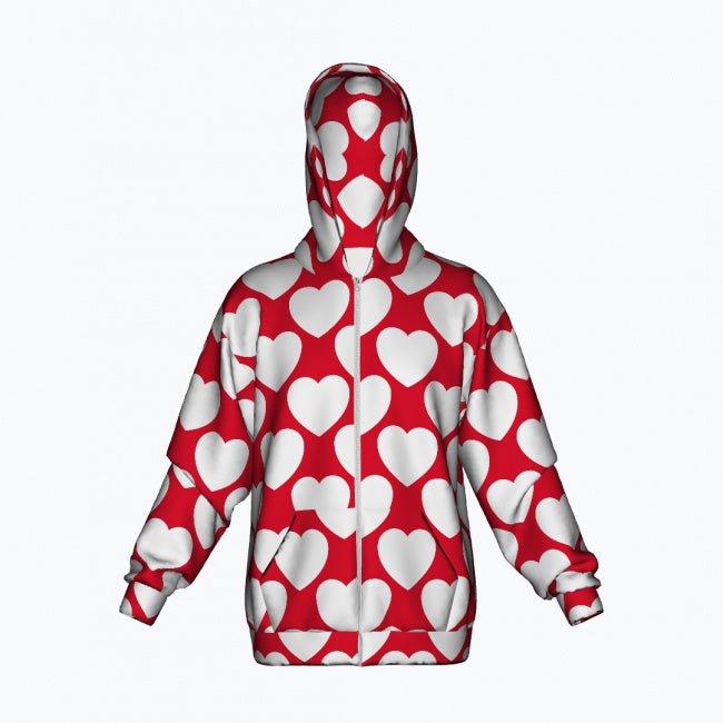 ELLIE LOVE red white - Cotton Zipper Hoodie