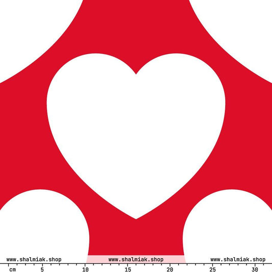 Fabric - ELLIE LOVE red white XL - Bold Heart Print