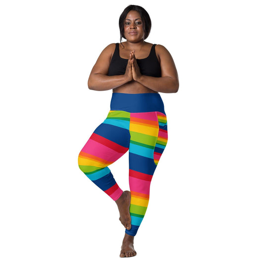 ELLIE rainbow stripe - Leggings With Pockets