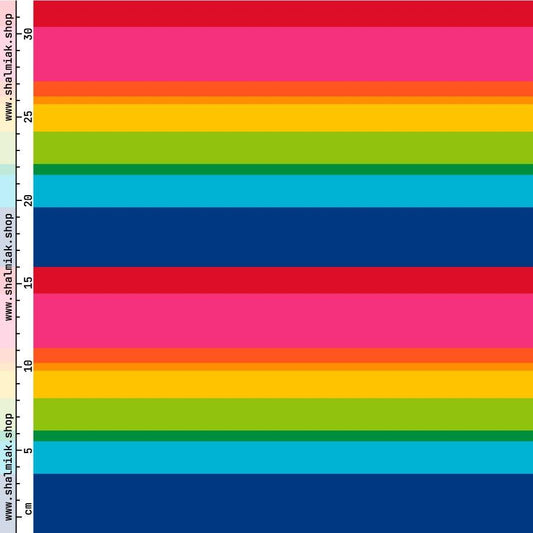 Fabric - ELLIE rainbow stripe
