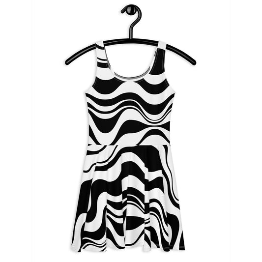 ENERGY WAVES black - Skater Dress