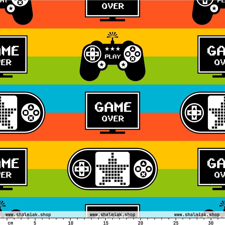 Fabric - GAME OVER - Playful gaming print