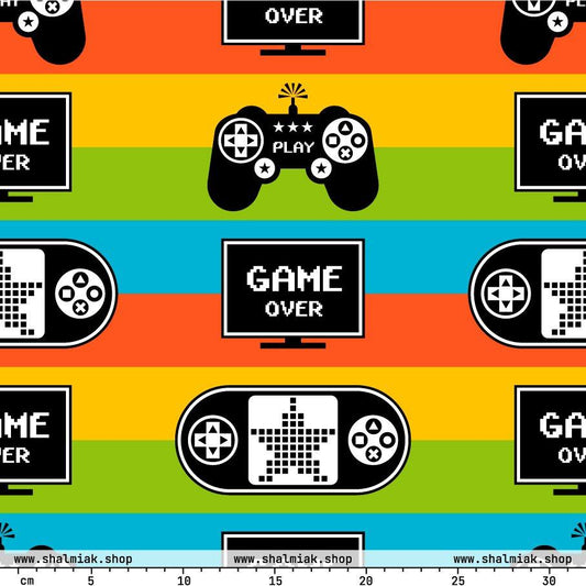 Fabric - GAME OVER - Playful gaming print