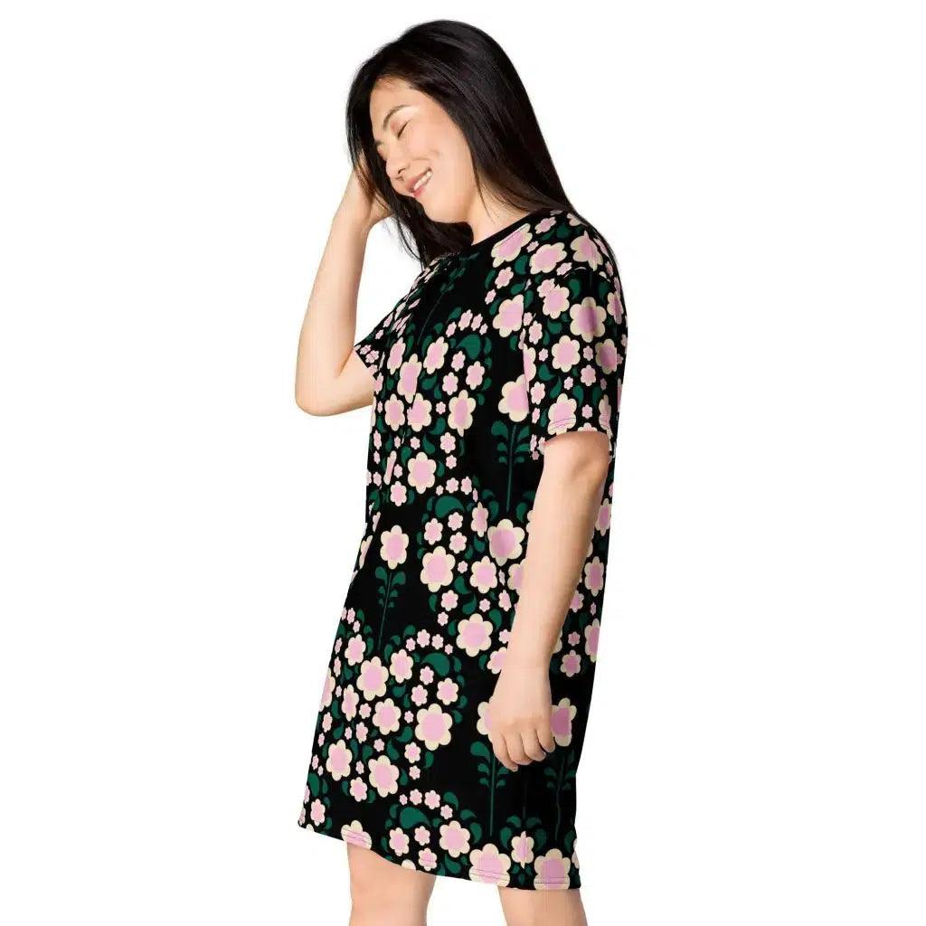 HEARTBEAT pink black - T-Shirt Dress