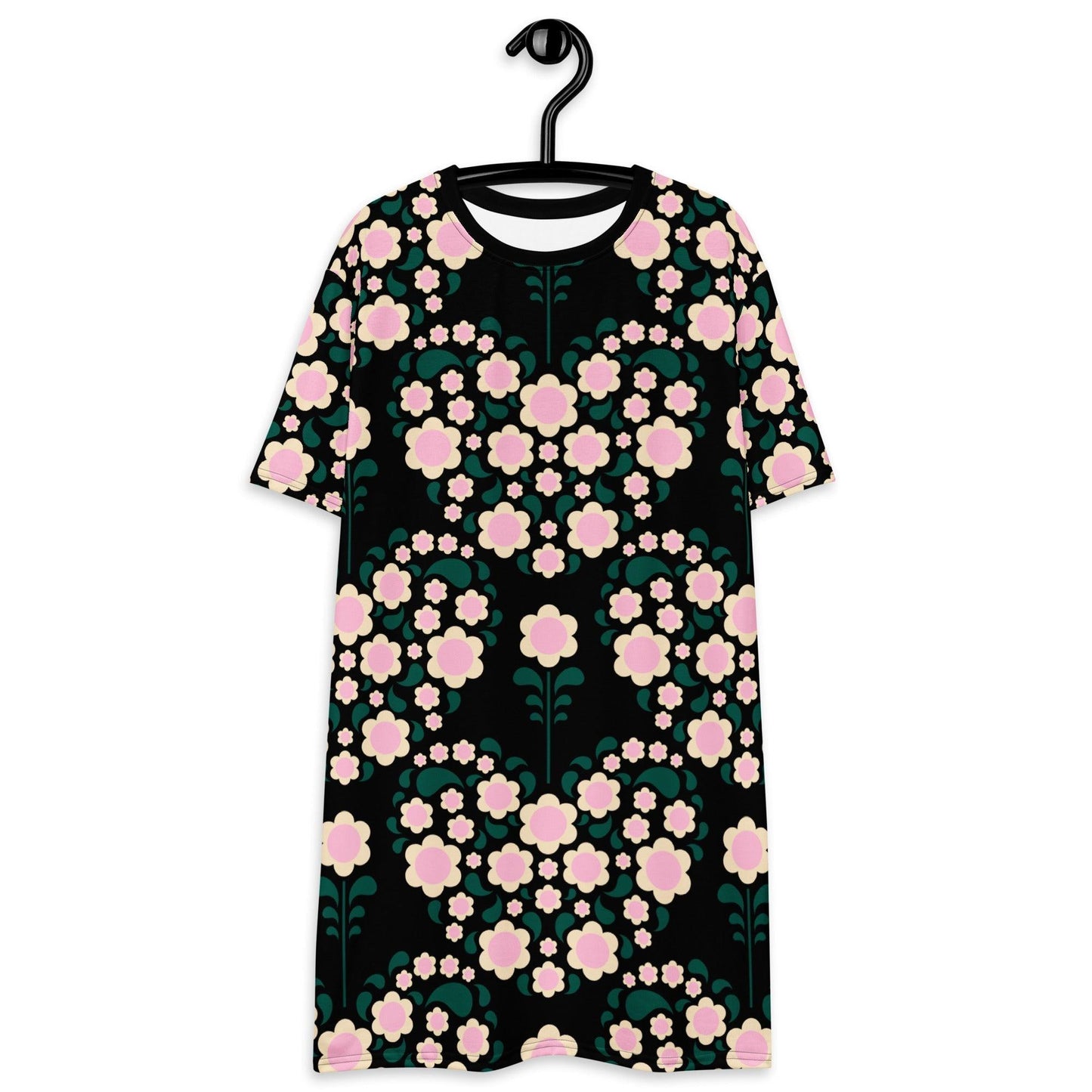 HEARTBEAT pink black - T-Shirt Dress