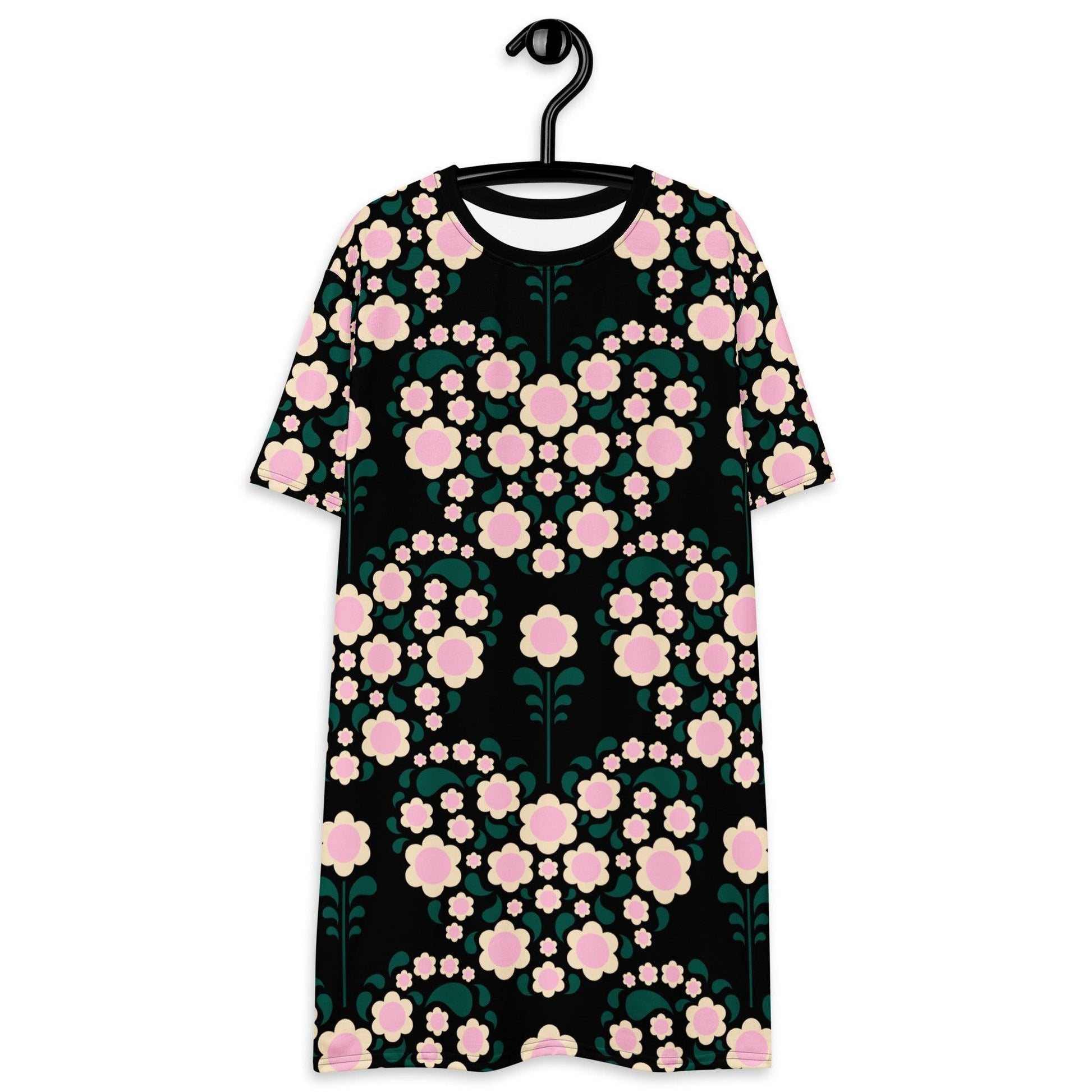 HEARTBEAT pink black - T-Shirt Dress