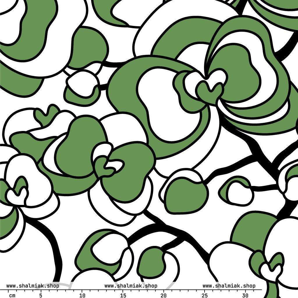 Fabric - JUBILEE simply green XL - Groovy bloom print
