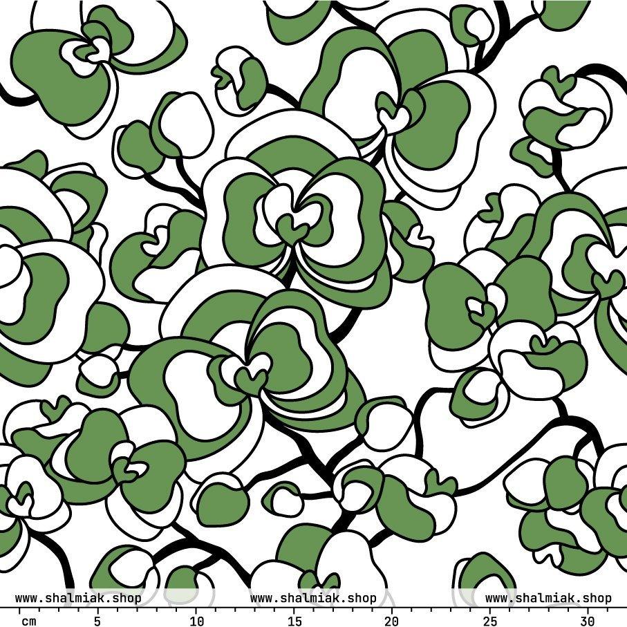 Fabric - JUBILEE simply green - Groovy bloom print