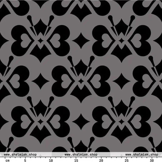 Fabric - LOVE BUTTERFLY black - Graphic butterfly print